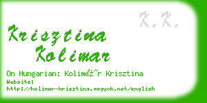 krisztina kolimar business card